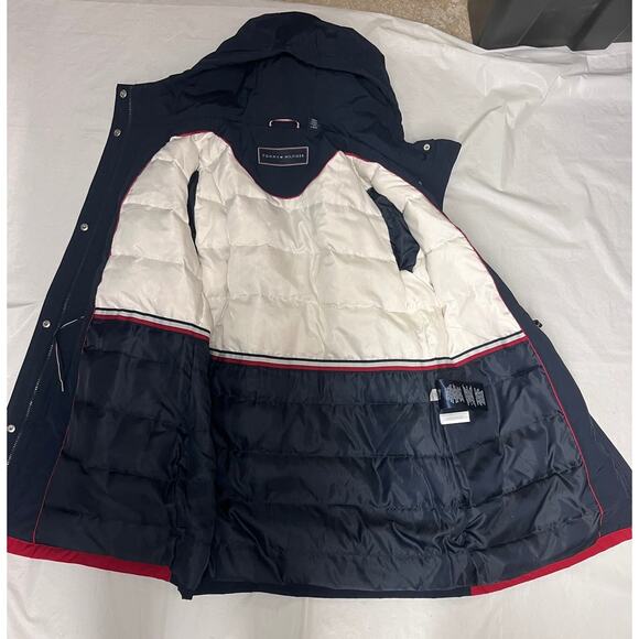 TOMMY HILFIGER Red & Blue Coat Size L NEW - Picture 6 of 14
